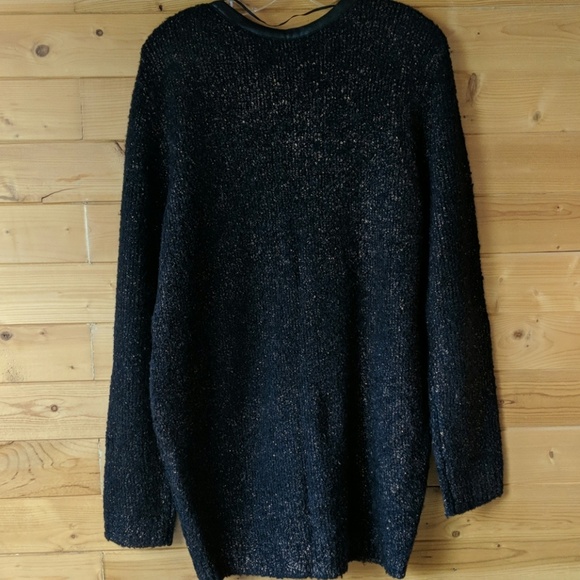 Black & metallic brass/gold flecked cardigan. - Picture 2 of 3